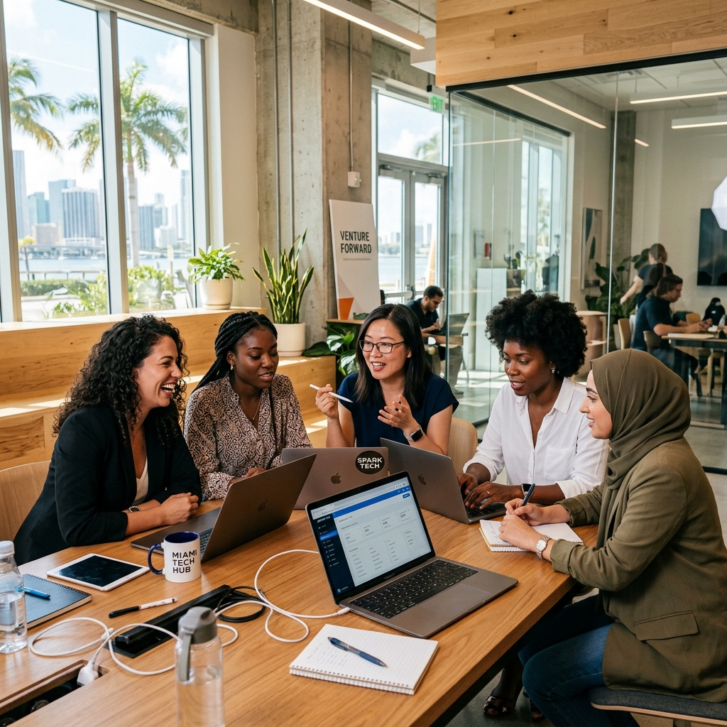 Founders collaborating in Miami
